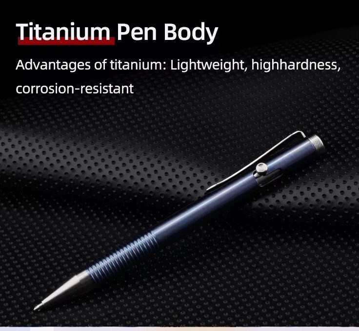 Titanium Bolt Action Pen Writing Office Ballpoint Pen Outdoor EDC Signature Pen 07FC0E-D4 - KOEEK