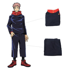 Jujutsu Kaisen Yuji Itadori Cosplay Costume Navy Blue Mens School Suit Uniform 07FC0E-D4 - KOEEK