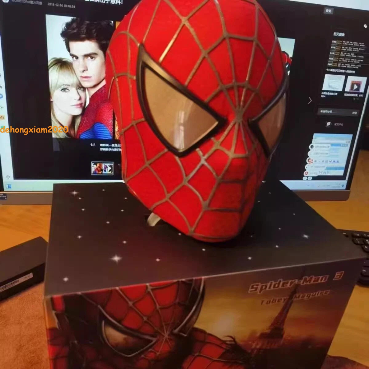 Spider-Man Mask Peter Parker Wearable Mask Cosplay ABS 60CM Prop  Halloween 07FC0E-D4 - KOEEK