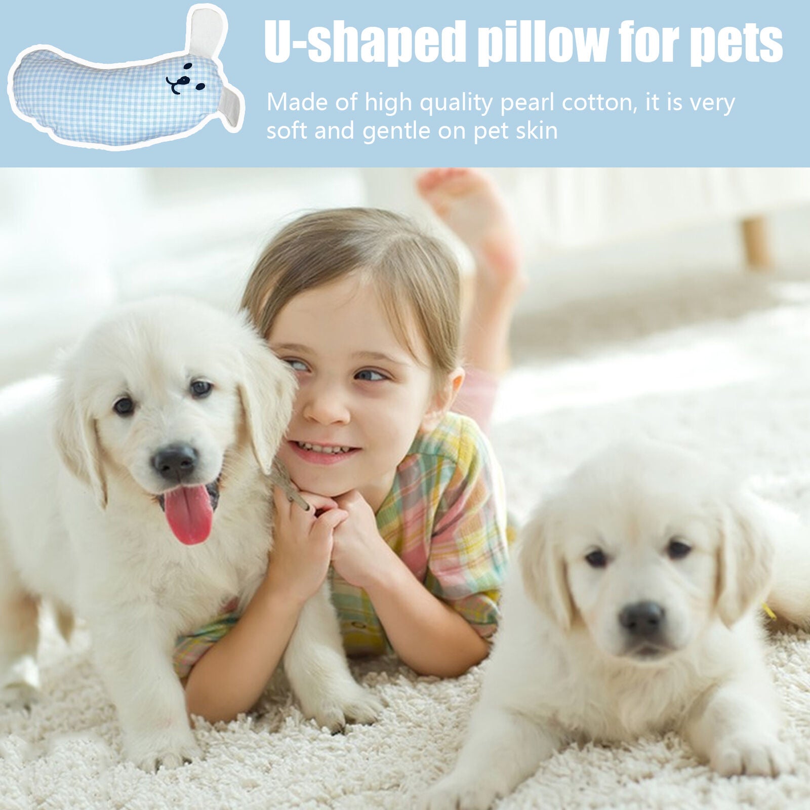 new Dog Calming Pillow Calming Dog Pillow U-Shaped Pillow for Cat and Dog Washable koeek - KOEEK