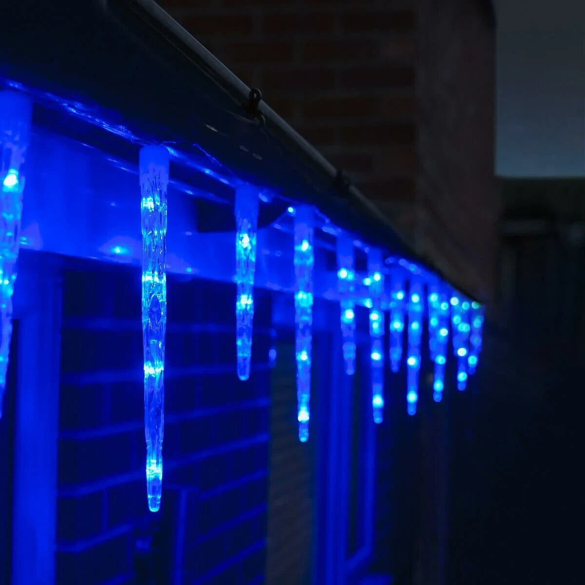 Christmas Lights Outdoor Indoor LED Icicle Lights Timer Function Blue & White 07FC0E-D4 - KOEEK