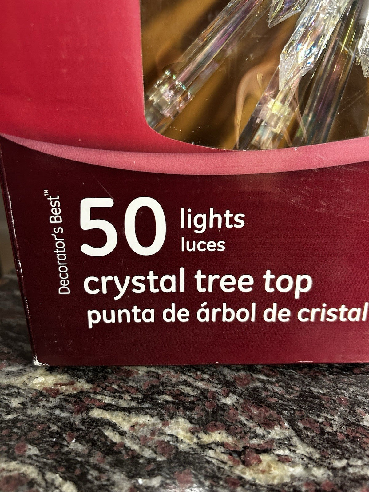 GE 50 Light Large Crystal Style Star Snowflake Christmas Tree Topper Big 14" GE - KOEEK