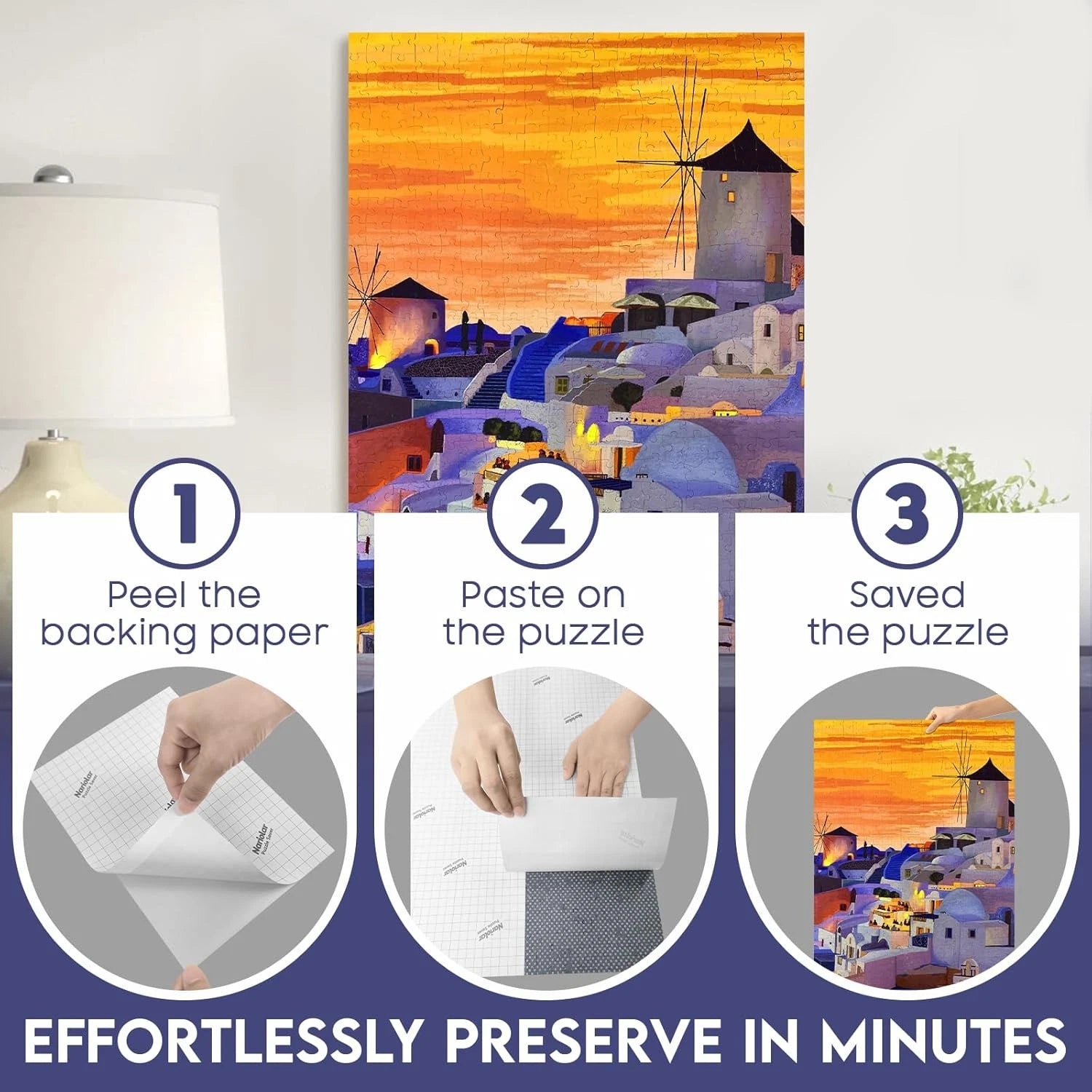 Ultra Adhesion Puzzle Glue Sheets,64 Puzzle Saver Sheets Preserves 8×1000 Pieces 07FC0E-D4 - KOEEK