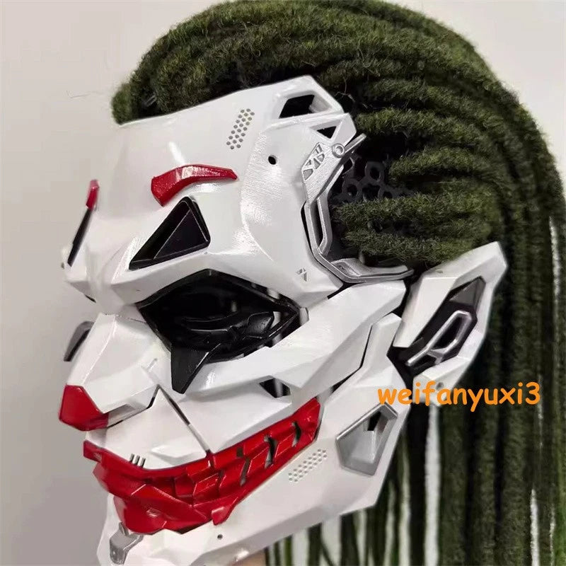 Joker Full Face Masks Resin Cosplay Props w/Dreadlocks Punk Style Accessories 07FC0E-D4 - KOEEK