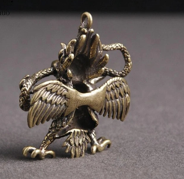 1.62" Brass Tibetan Buddhism Dapeng Bird God Buddha Statue Home Decor Ornament 07FC0E-D4 - KOEEK