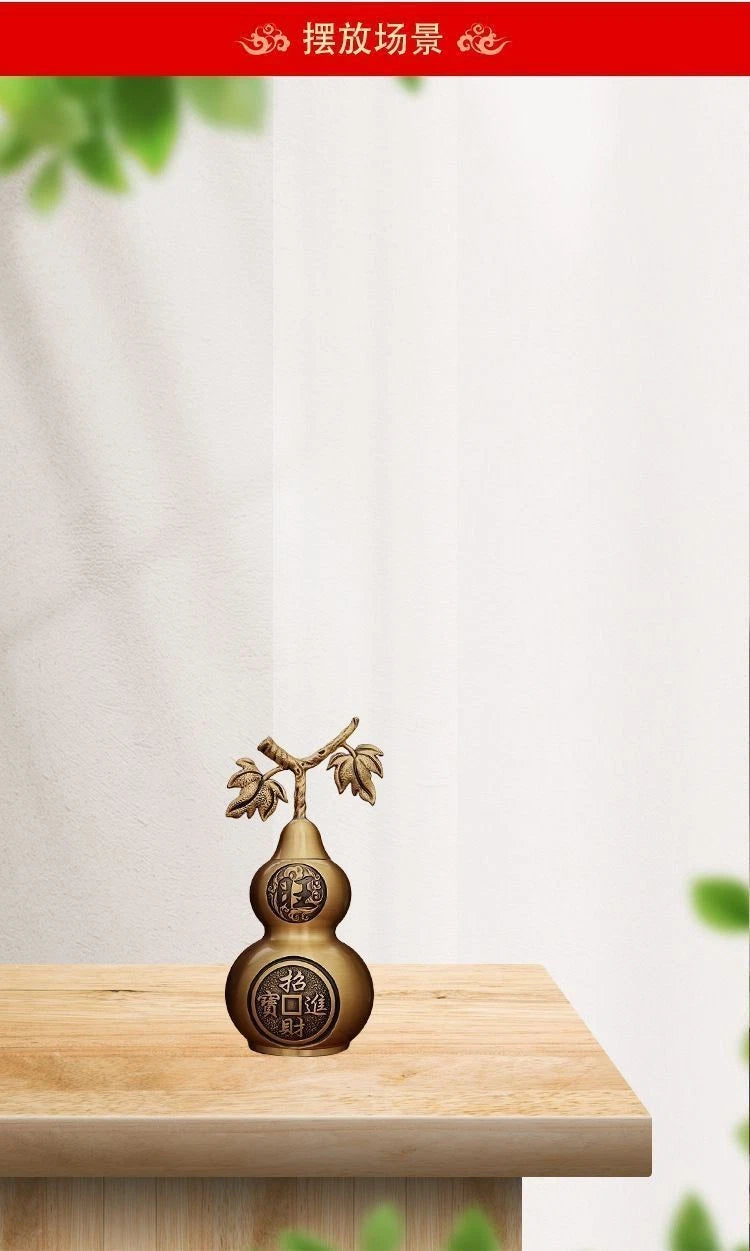 Brass Bagua Gourd Figurine Hollow With Lid Feng Shui Bedroom Home Desk Decor 07FC0E-D4 - KOEEK