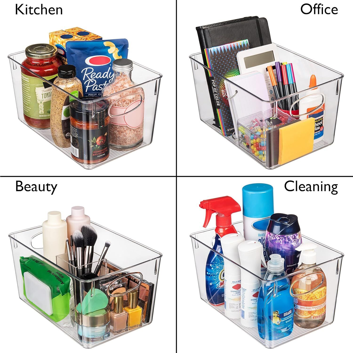 new ClearSpace Plastic Storage Bins With lids – Perfect Pantry 4 Pack, Clear CLEARSPACE - KOEEK