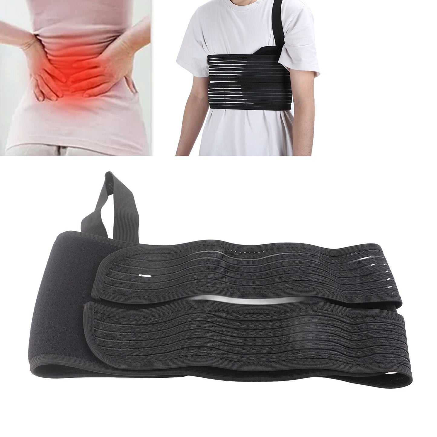 new (L)Adjustable Broken Rib Brace Elastic Chest Wrap Belt Unisex Men Women HGF koeek - KOEEK