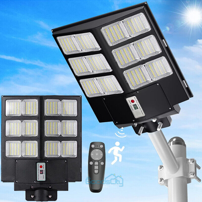 ny 10000000LM LED Solar Road Street Flood Light Utendørs Hage Hage Lampe Vanntett