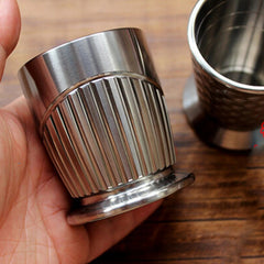 Pure Titanium Drink Water Coffee Beer Tea Cup Mug Tumbler Drink Cup 07FC0E-D4 - KOEEK