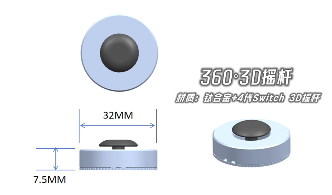 EDC Titanium Alloy Twist Egg Various Button Caps Tactile Axis Joystick Handle 07FC0E-D4 - KOEEK