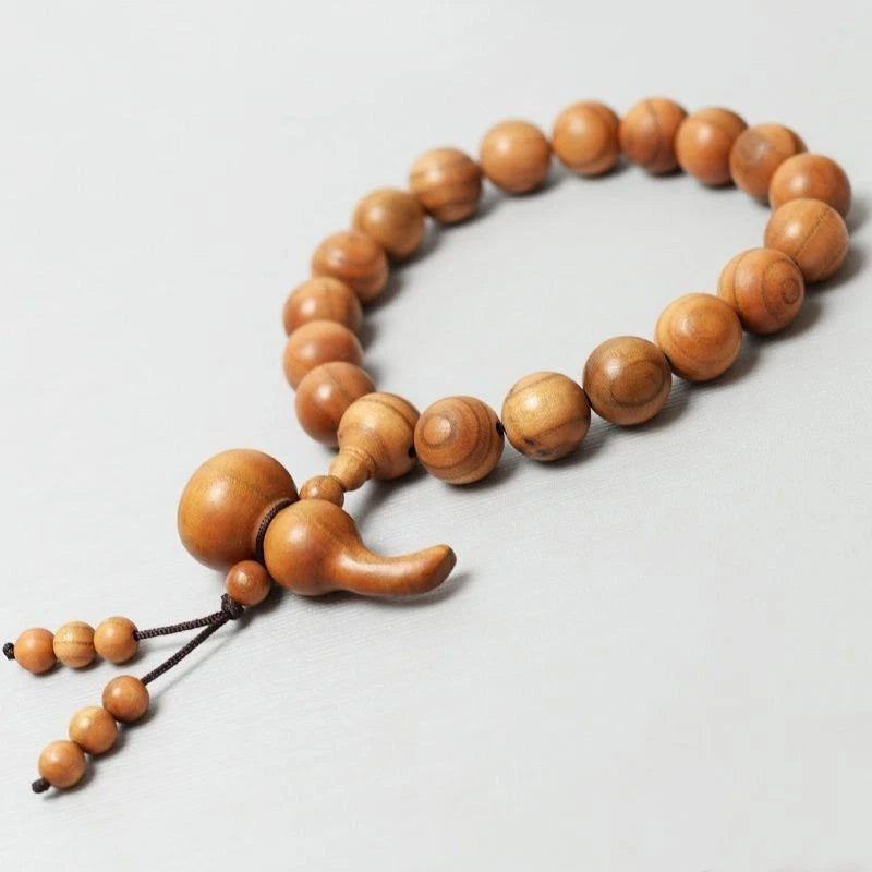 Peach Wood Car Pendant Buddha Beads Gourd Rearview Mirror Hanging Ornament 07FC0E-D4 - KOEEK