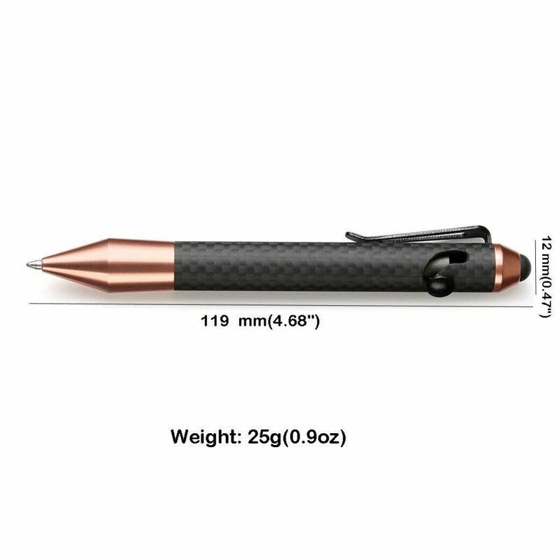 Carbon Fiber Aluminum Alloy Ballpoint Pen Signature Writing Pocket Pen EDC Gift 07FC0E-D4 - KOEEK