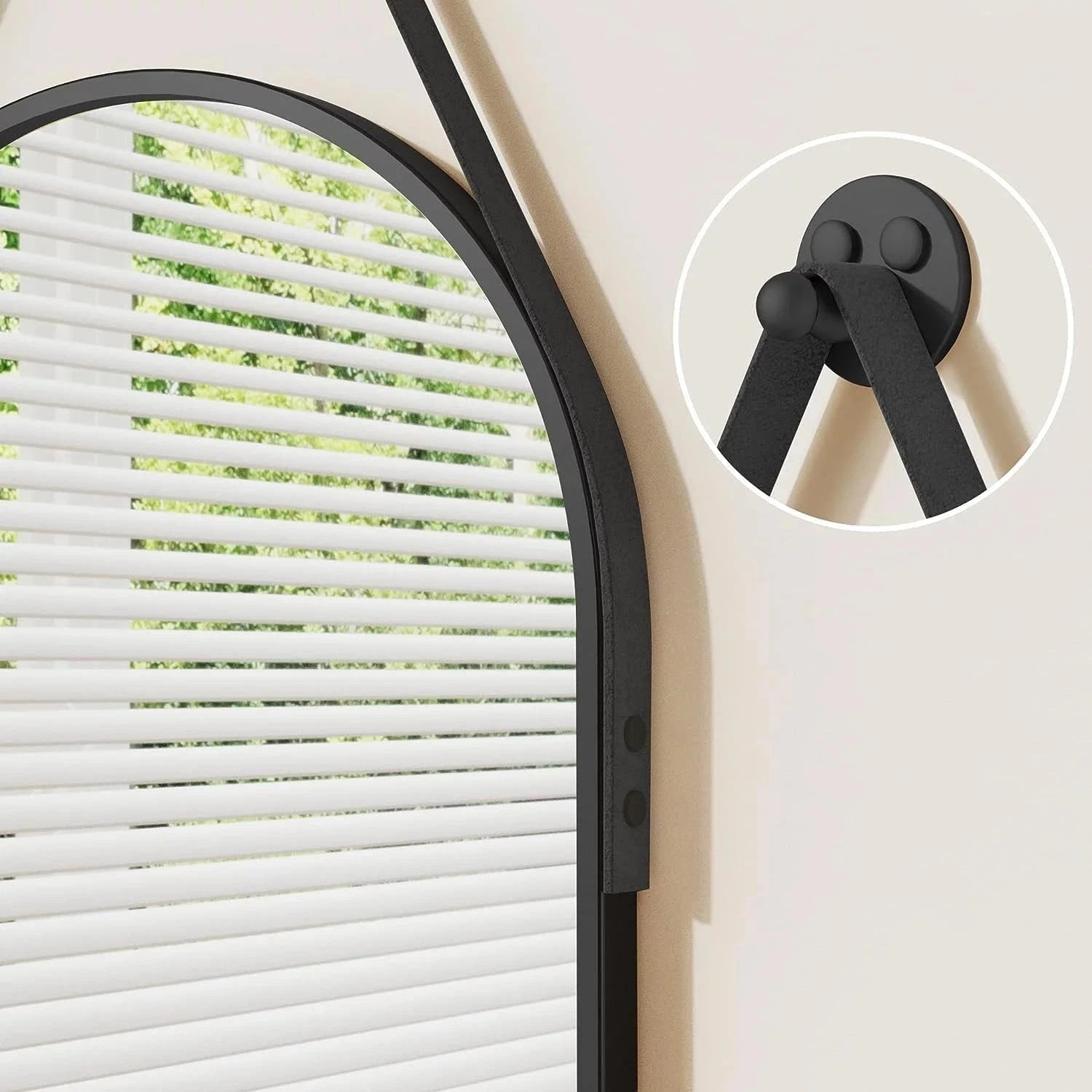 16''x48'' Arched Full Length Mirror for Wall,Full Body Arched-Top Hanging Mirror 07FC0E-D4 - KOEEK