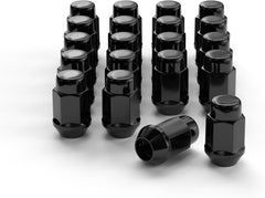 new 20PCS 1.4 inch 12x1.5 Closed End Bulge Acorn Black Lug Nuts - inch, 07FC0E-D4 - KOEEK