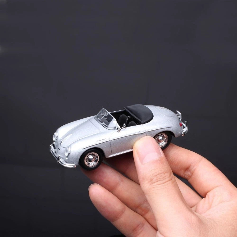 1:43 Porsche 356A Cabriolet Silver Diecast Model Classic Vintage Car Collectible 07FC0E-D4 - KOEEK
