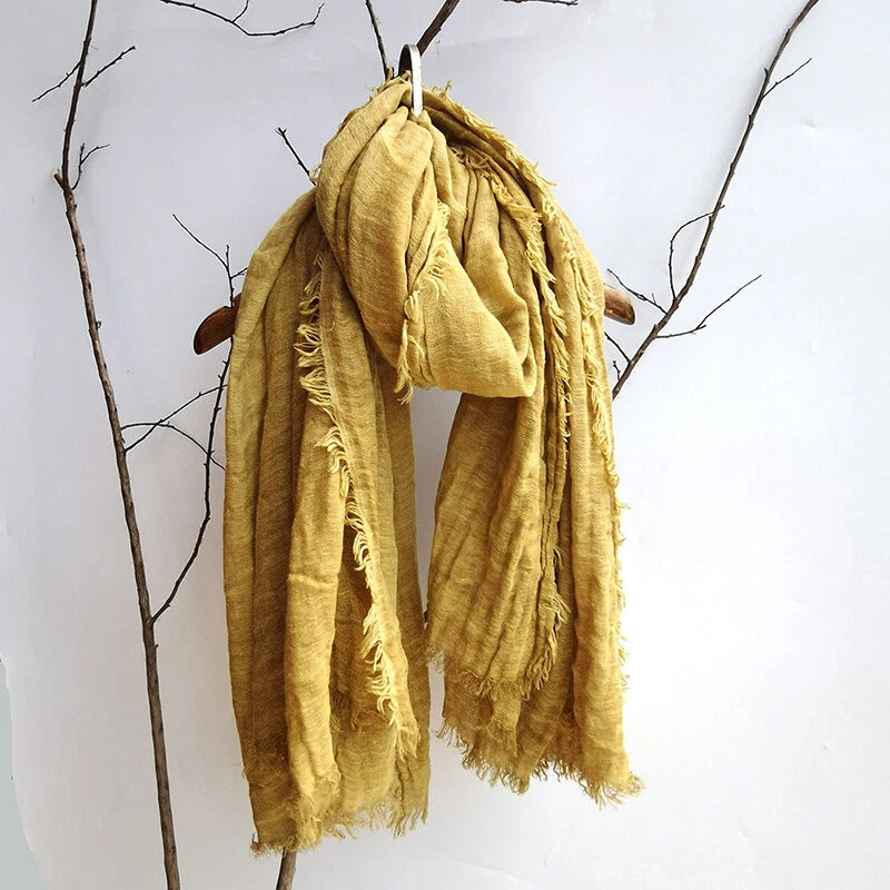 Men Unisex Acrylic Scarves Plain Colors Long Shawl Head Wrap Headscarf Muslim 07FC0E-D4 - KOEEK