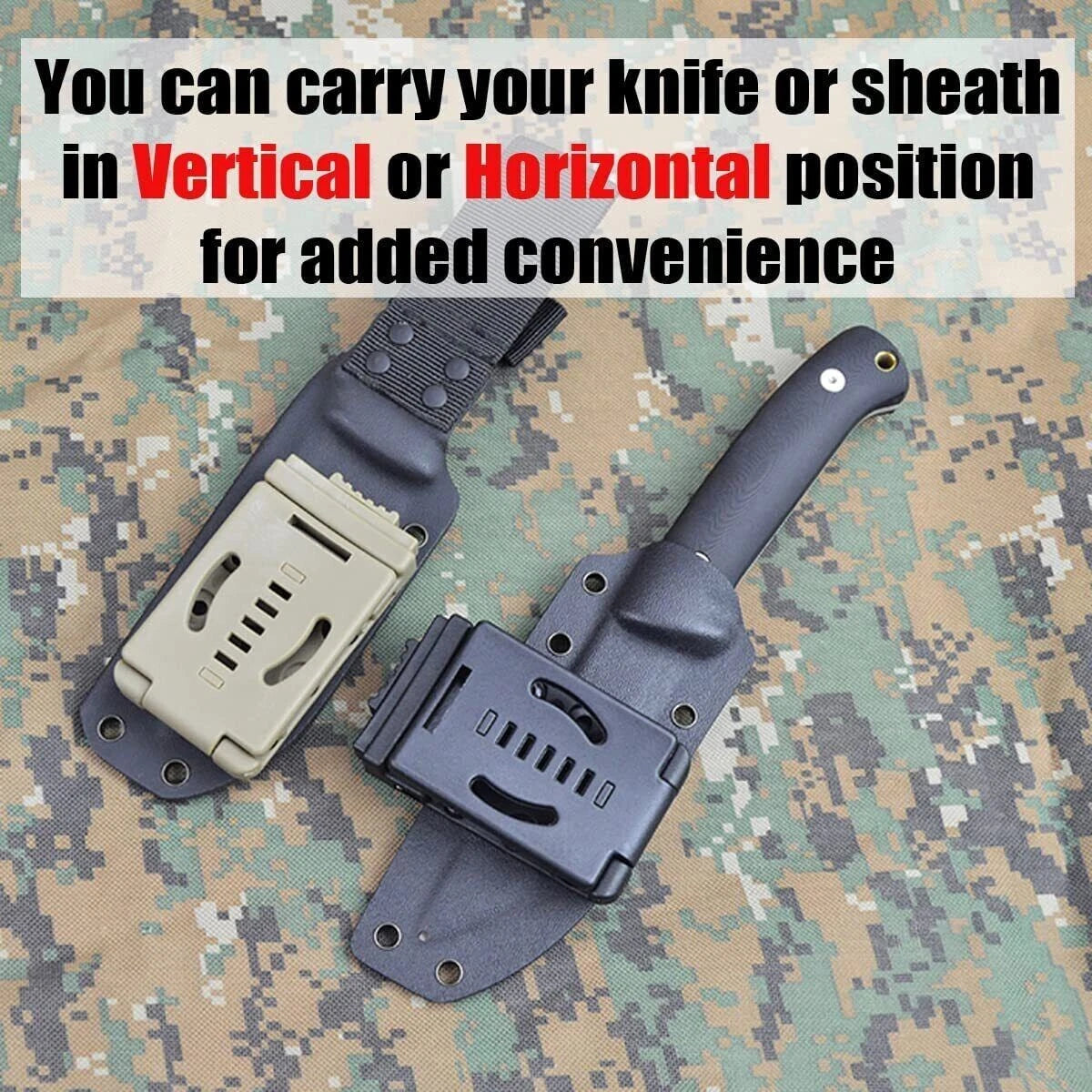 2pc Knife Belt Clip Outdoor Loops Blade Sheath Tool For DIYKydexSheathHolster 07FC0E-D4 - KOEEK