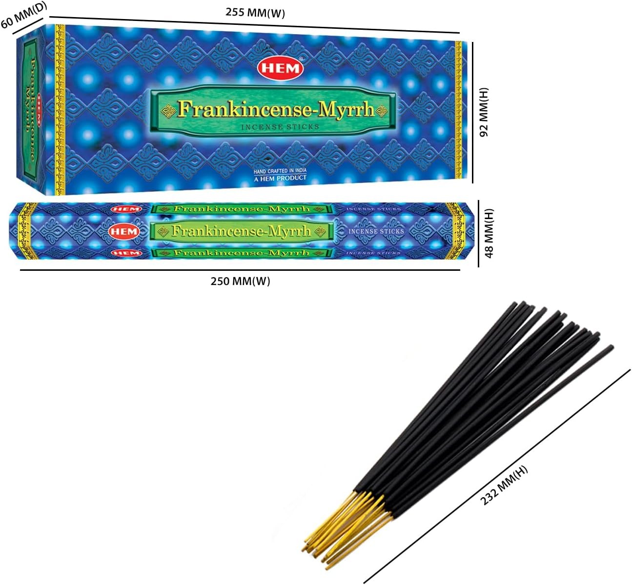 new Hem Frankincense & Myrrh, 120 Sticks Box 20 Count (Pack of 6) HEM - KOEEK