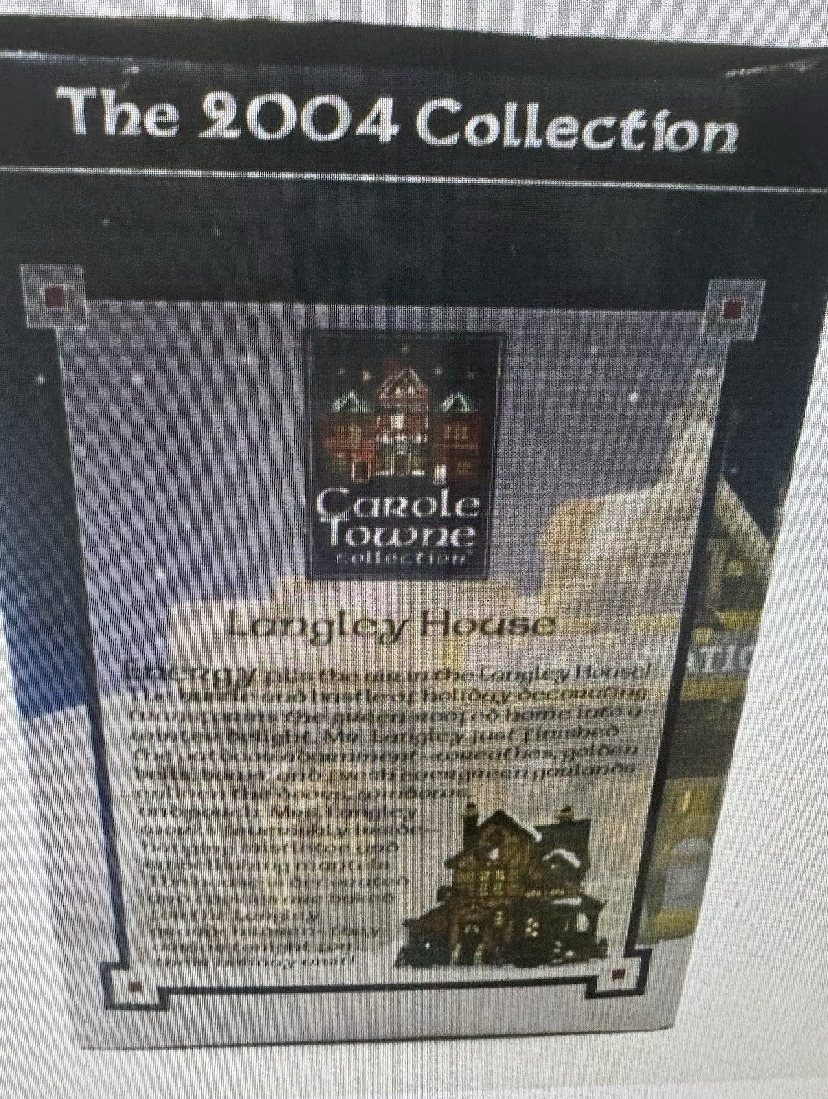 Lemax Carole Towne Collection 2004 “Langley House” Lights Up w/Box & Foam EUC LEMAX - KOEEK