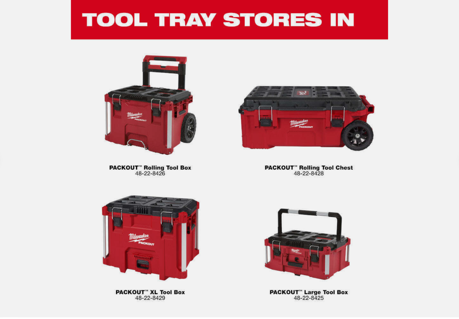 Milwaukee 48-22-8045 PACKOUT Tool Tray - Red MILWAUKEE - KOEEK