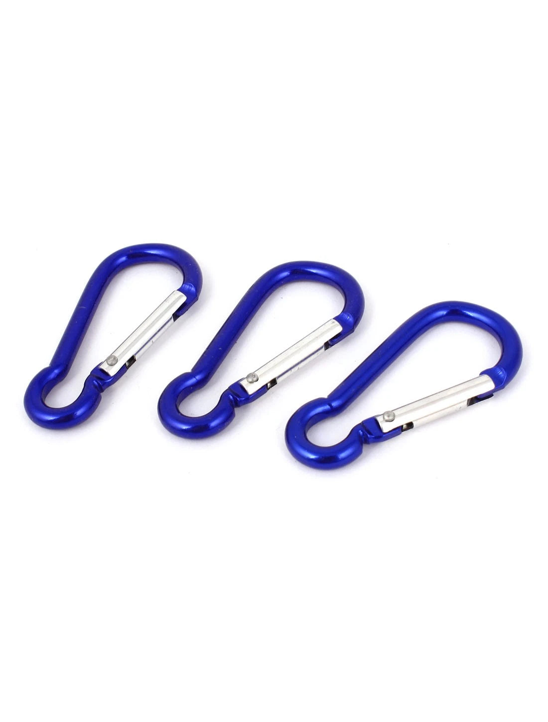 Traveling Hiking Aluminum Spring Loaded Gate Carabiner Hook Keychain Blue 3PCS 07FC0E-D4 - KOEEK