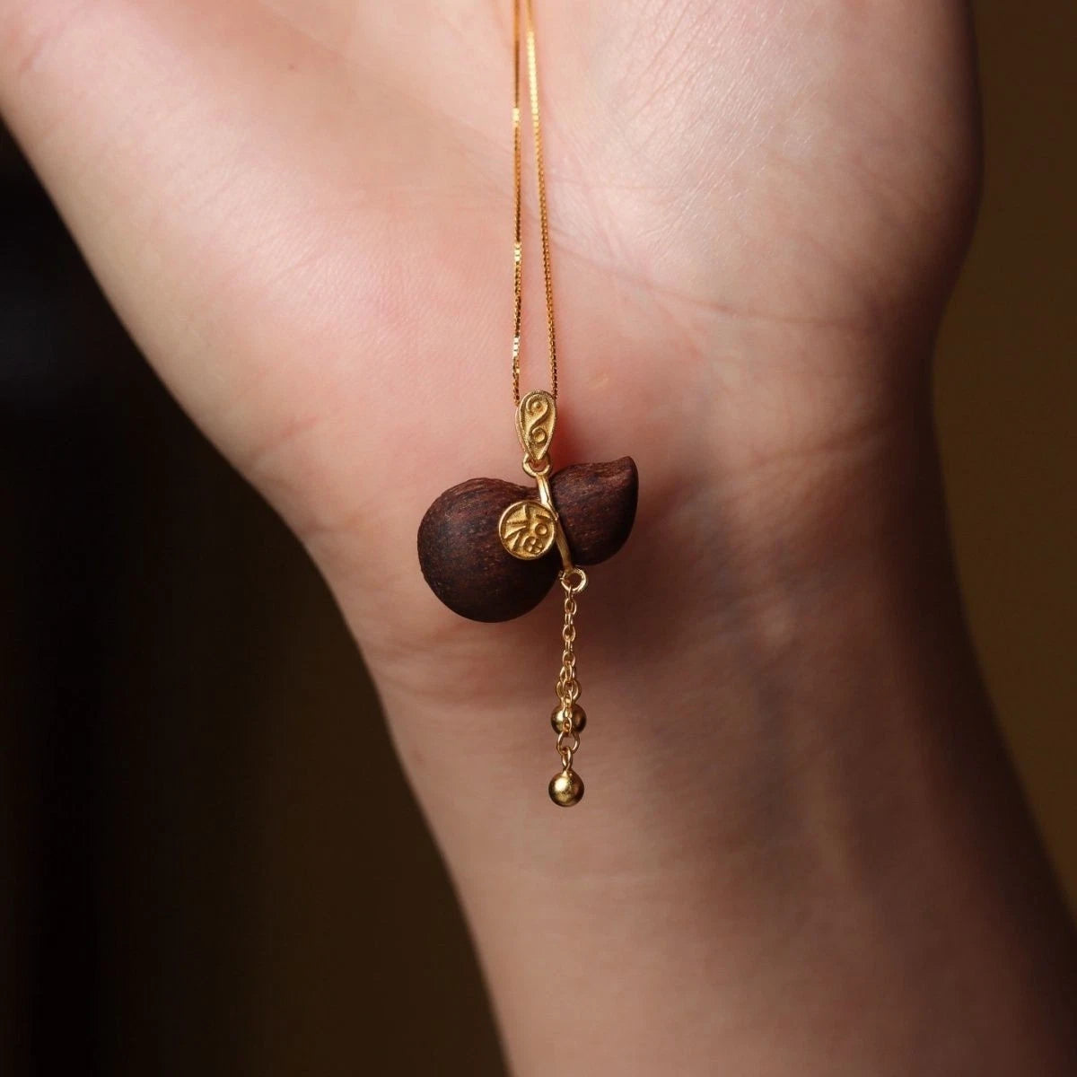 Chinese Style Wooden Gourd Pendant Necklace Simple Fashion Women 07FC0E-D4 - KOEEK
