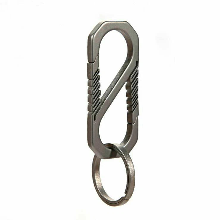EDC Titanium TC4 Key Chain Carabiner Key Ring Hang Buckle Outdoor Travel Tool 07FC0E-D4 - KOEEK