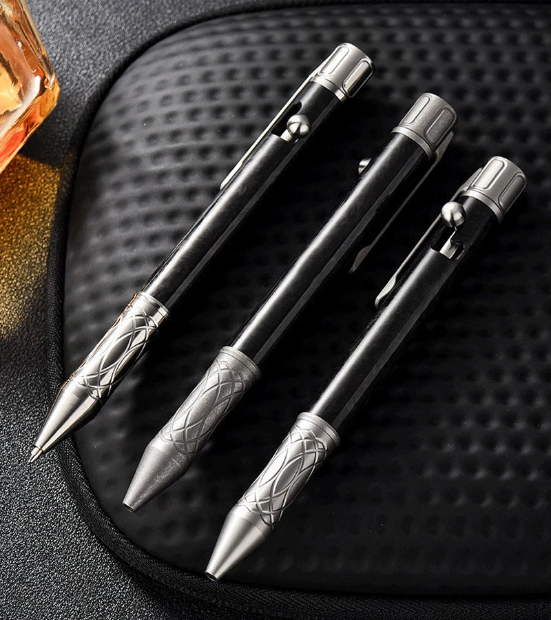 Titanium Carbon Fiber Pocket Ballpoint Pen Working Signature Pen Outdoor EDC 07FC0E-D4 - KOEEK