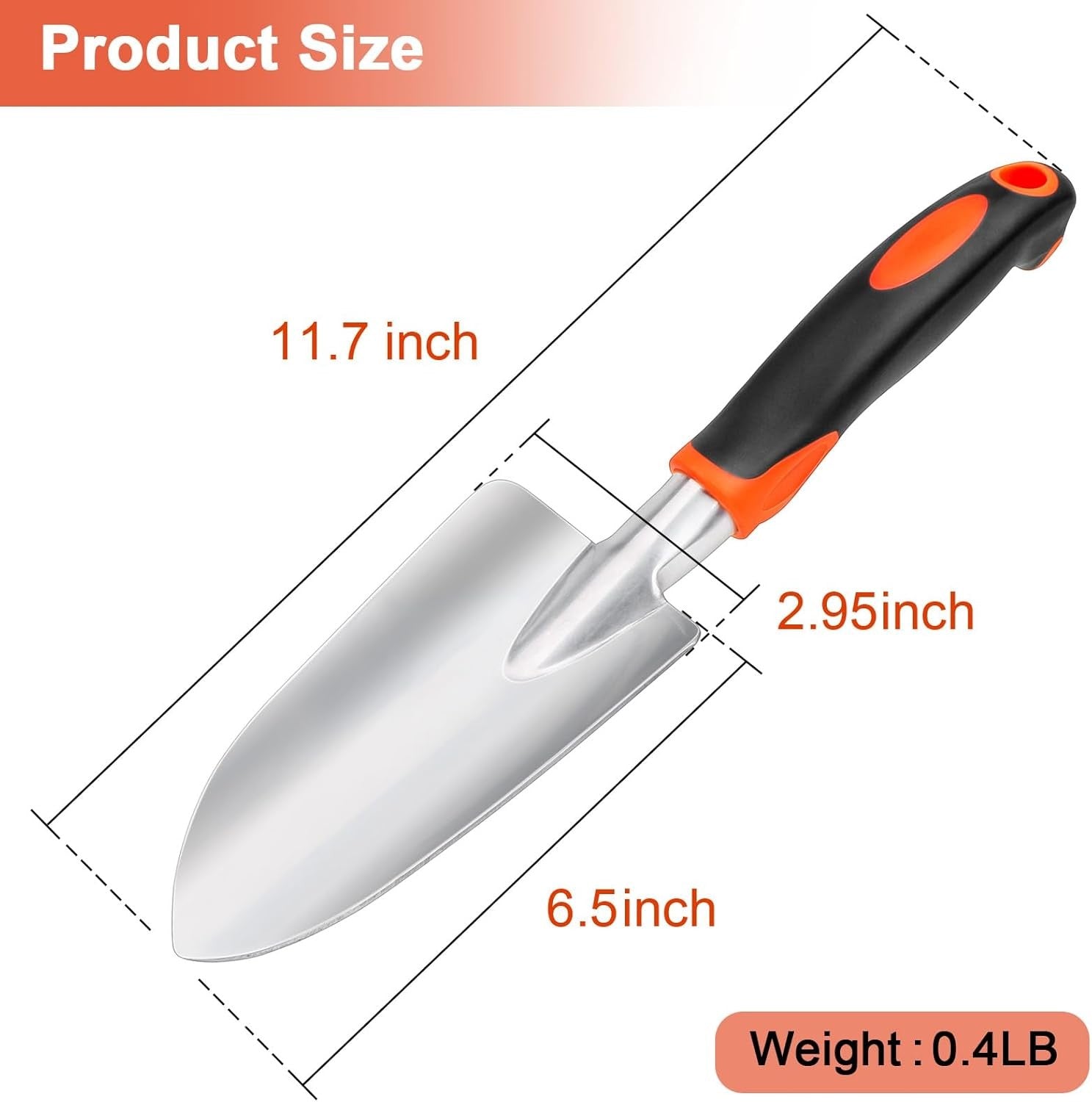 new Garden Shovel Hand Trowel, Heavy Duty with Orange
