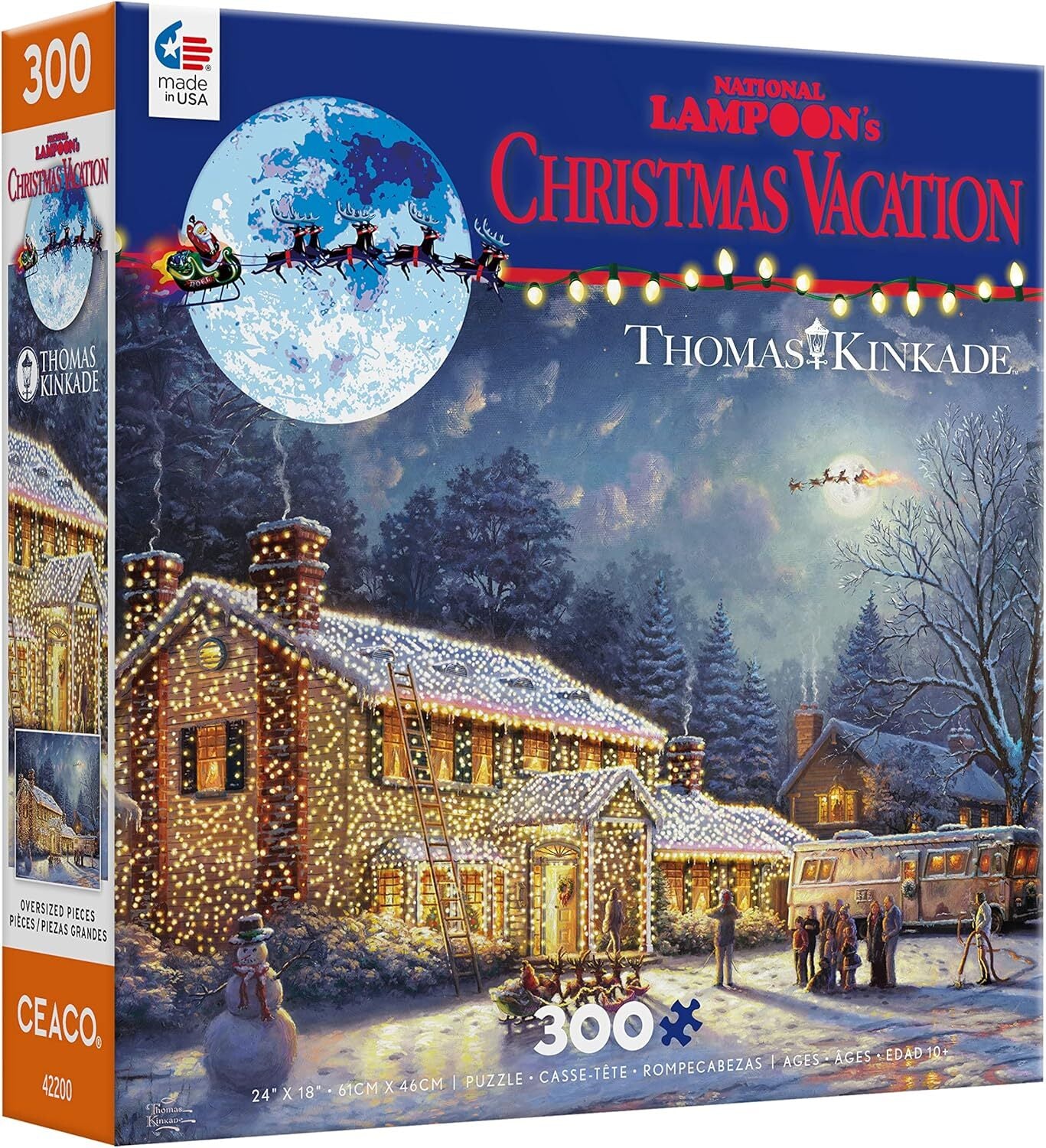 new Ceaco - Thomas Kinkade - Holiday Movies - National Lampoons Xmas Vacation -...