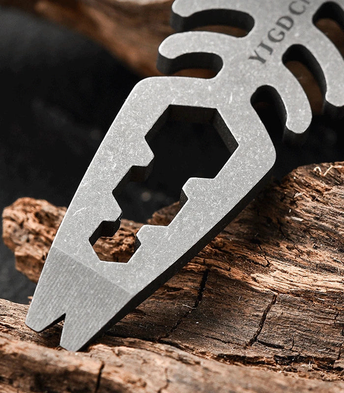 Titanium Pry Bar Crowbar Bottle Opener Wrench EDC Portable Multi Tools 07FC0E-D4 - KOEEK