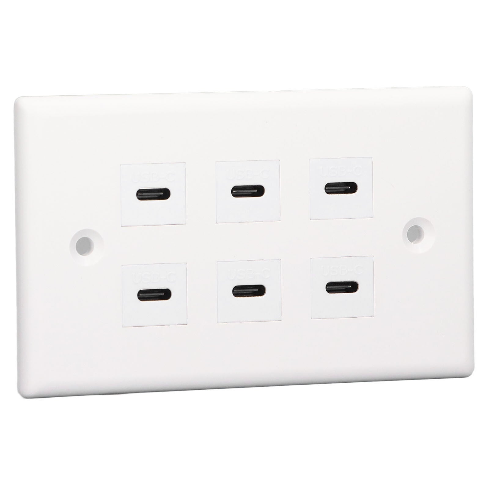 new 6 Port USB Type C Outlet Plug White USB Wall Plate With 6 Port USB C Socket koeek - KOEEK