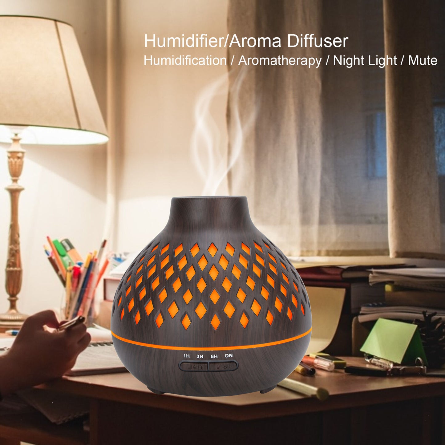 new Grain Home Air Humidifier Ultrasonic Aroma Diffuser 400ml (Prise US ) HGF koeek - KOEEK