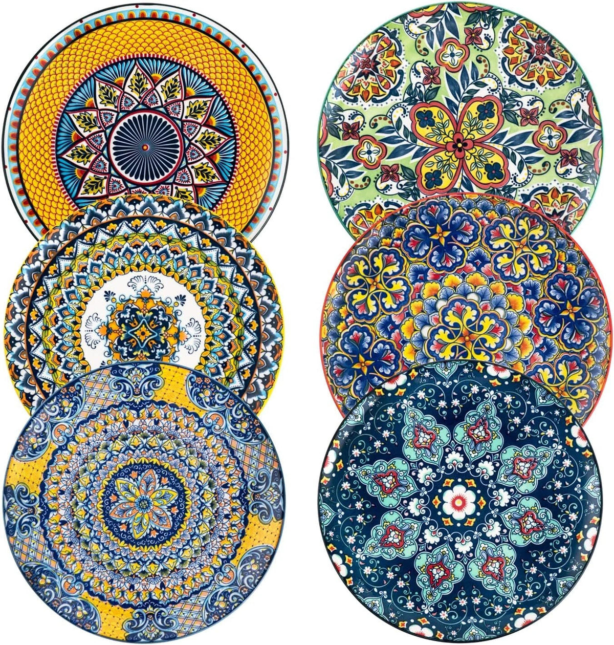 Dinner Plate Set, Ceramic Colorful Dinner Plates for Kitchen and Dining Room 07FC0E-D4 - KOEEK