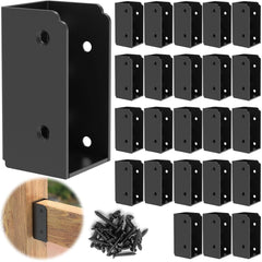 new 24PCS 2”x 4” Stainless Steel Deck Railing Brackets Horizontal 24 Pcs, Black 07FC0E-D4 - KOEEK