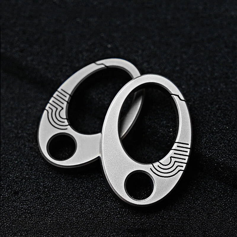 Mini Titanium Alloy Keychain Carabiner key pendant Belt Waist Hanging Buckle EDC 07FC0E-D4 - KOEEK