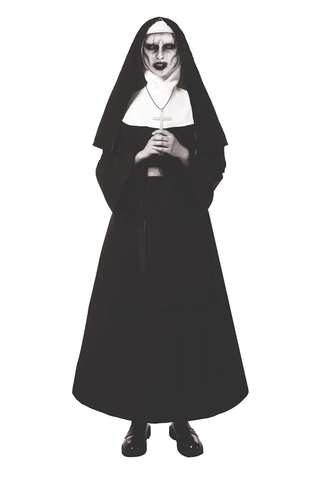 The Nun Valak Costume The Conjuring 2 Halloween Cosplay Fancy  Black White Dress 07FC0E-D4 - KOEEK