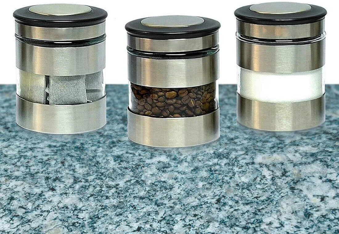 Airtight Food Storage Container Kitchen Counter Window, [Set of 3] Canister Set 07FC0E-D4 - KOEEK