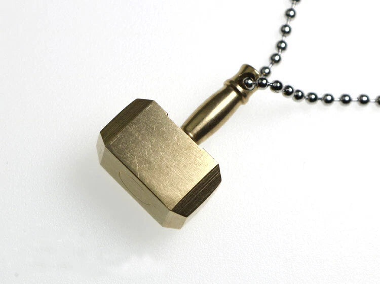 Brass Thor's Hammer Knife Pendant Bead Keychain Necklace Knapsack Ornament EDC 07FC0E-D4 - KOEEK
