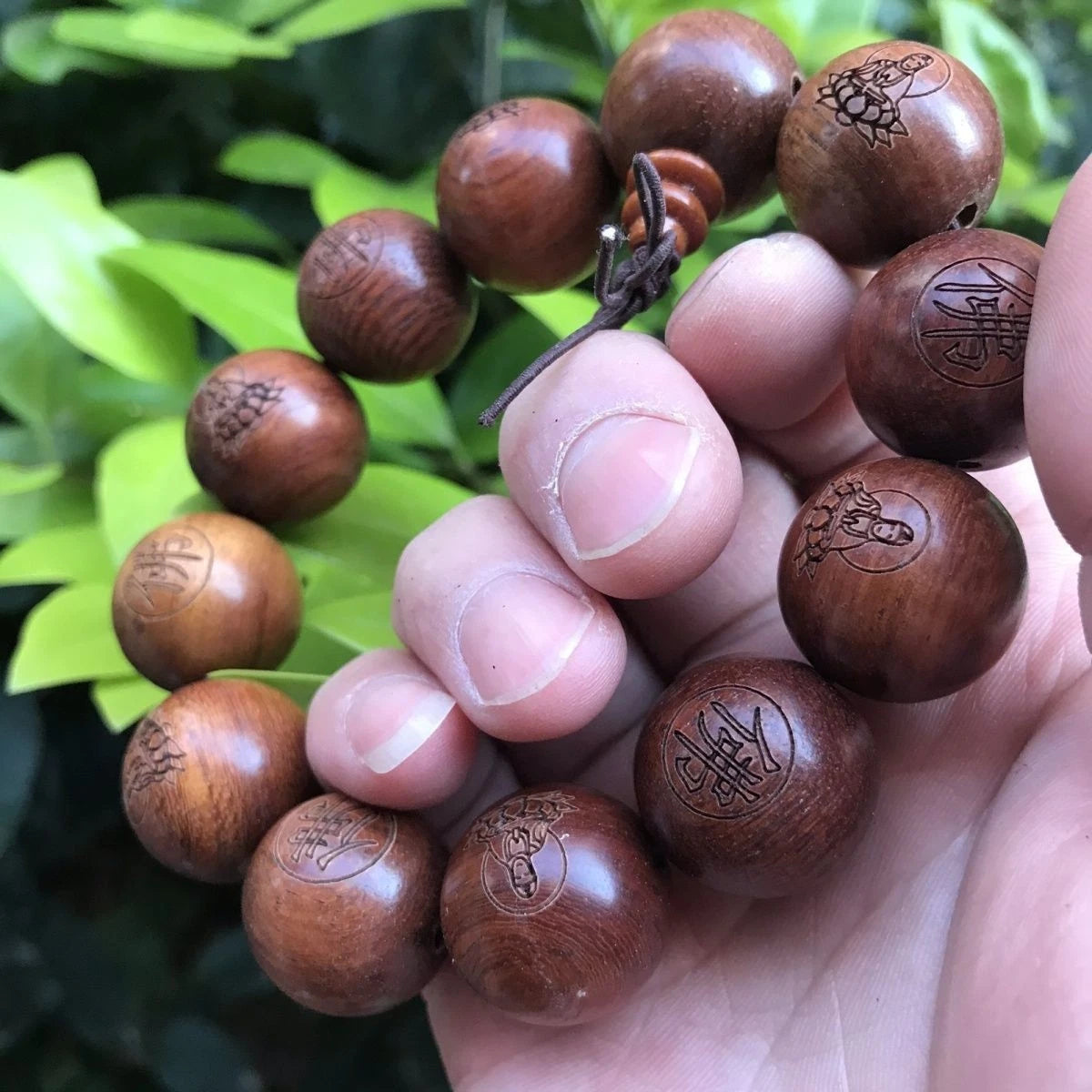 20mm*12 Natural Wood Buddhist Prayer Beads Guanyin Bracelet Men Woman  Gift 07FC0E-D4 - KOEEK