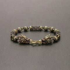 Zodiac Dragon Mens Antique Copper Bracelet Vintage Punk Chain Creative Jewelry 07FC0E-D4 - KOEEK
