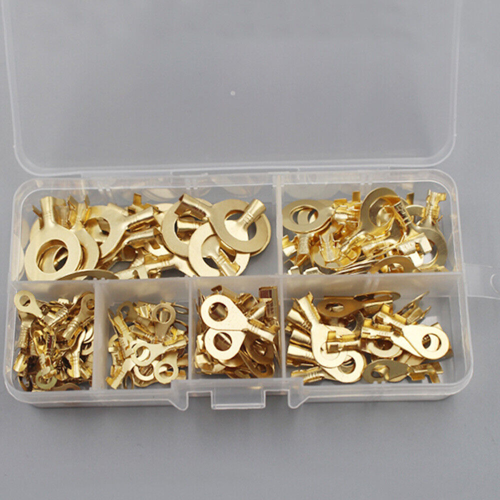 new  150 Pcs Copper Ring Terminal Battery Connectors Crimp Wire Terminals Tubular koeek - KOEEK