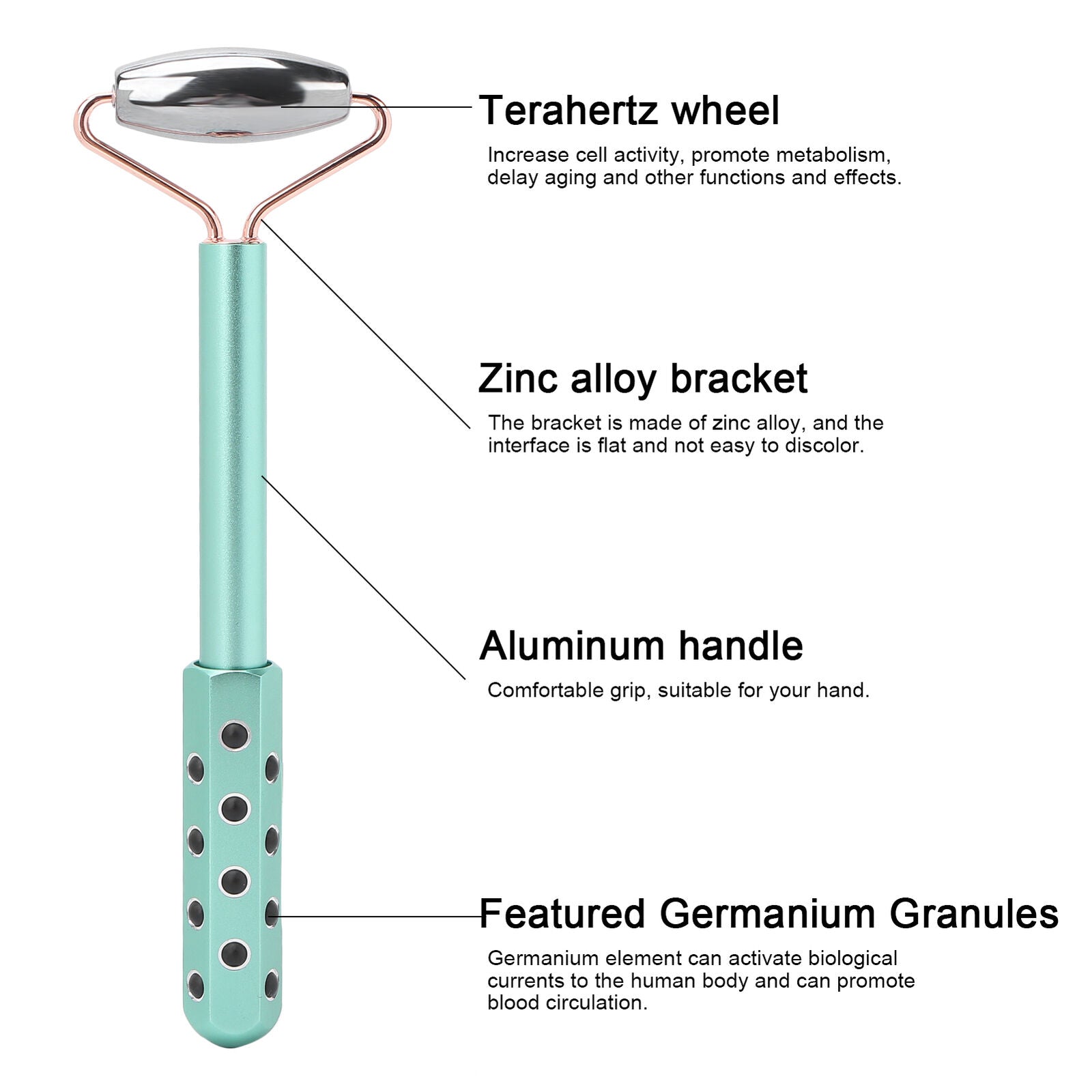 new Germanium Granule Roller Massager Terahertz Stone Massage For Face(Green ) HGF koeek - KOEEK