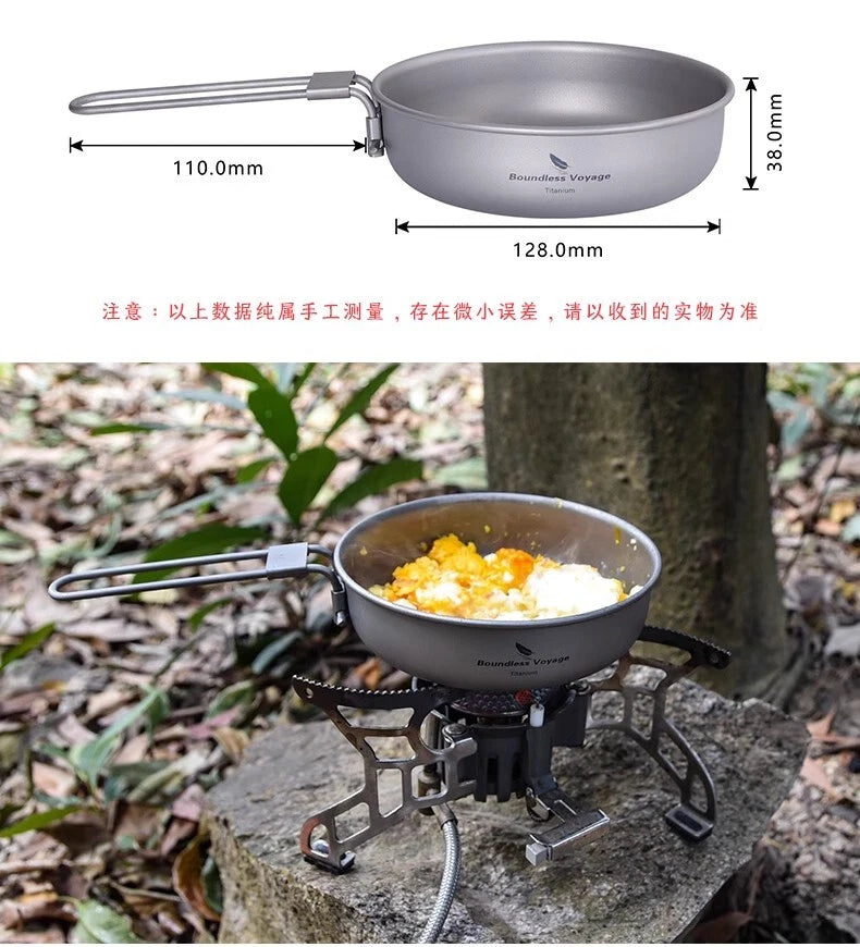 Titanium Frying Camping Plate Ultralight Outdoor EDC Cookware Skillet Griddle 07FC0E-D4 - KOEEK