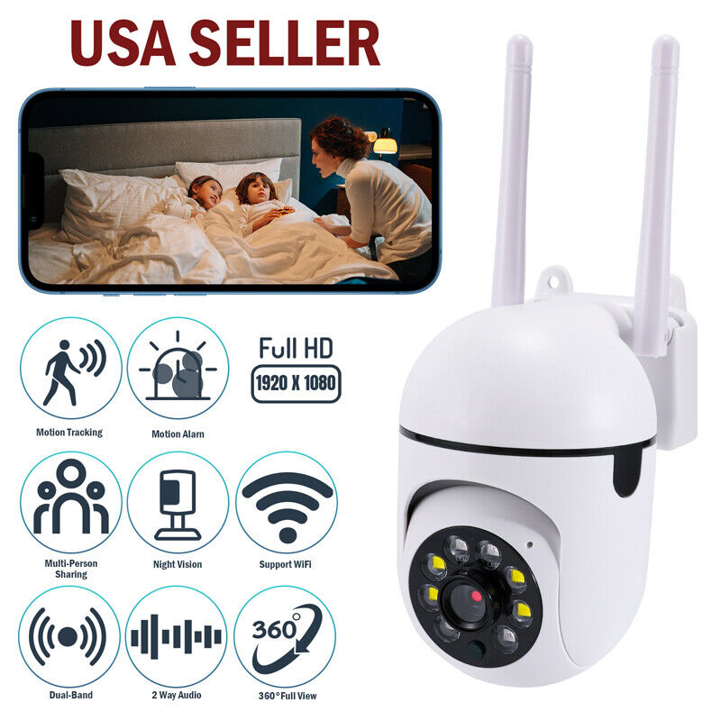 ny 1080P HD Camara De Seguridad WIFI Inalambrica Para Casa Exterior Smart Home 2024