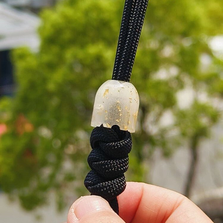 Resin Knife Lanyard Bead Keychain Paracord Pendant Glow in the dark Ghost EDC 07FC0E-D4 - KOEEK