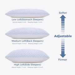 Compressed Memory Foam Pillow King 2-Pack, Sleep Cooling Pillow 2-Pack 07FC0E-D4 - KOEEK