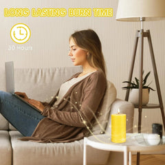 Large Lemongrass Candle, Lemongrass Scented Pillar Candle (2 inches x 4 inches) 07FC0E-D4 - KOEEK