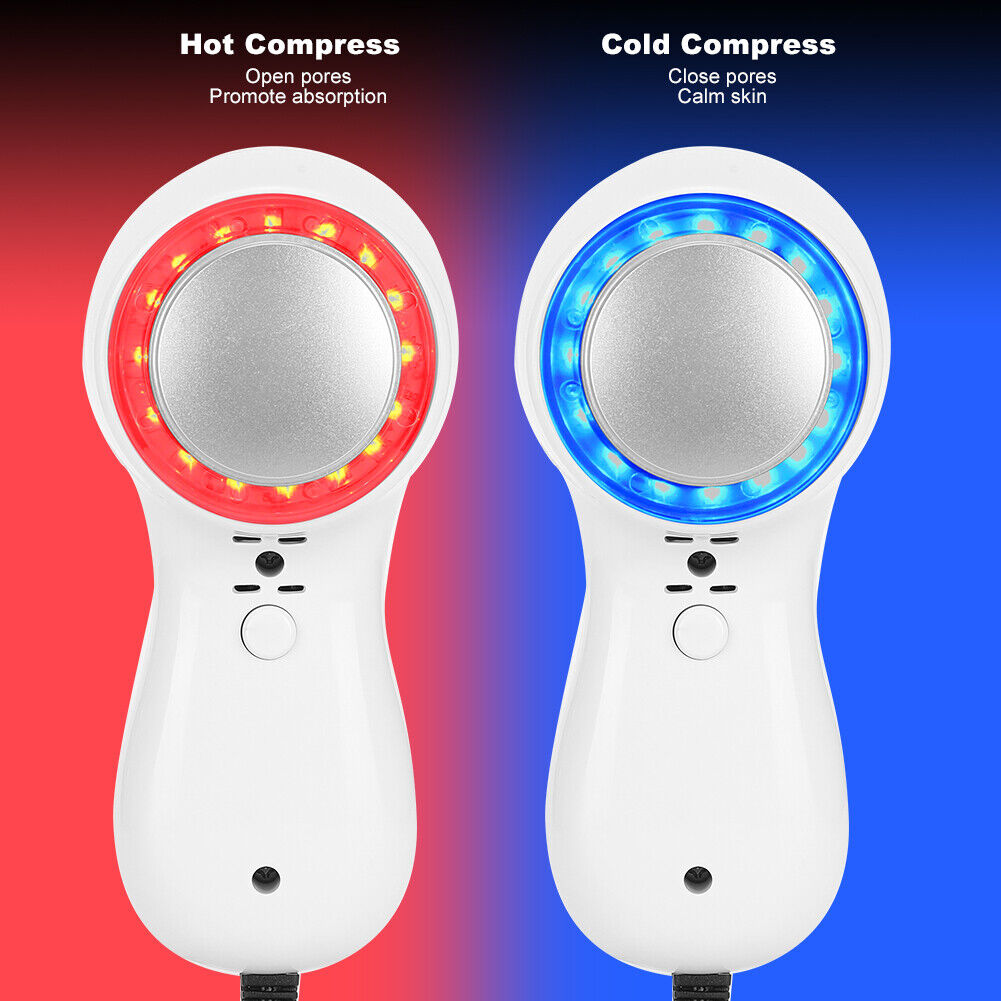 new Hot Cold Hammer Red Blue Light Facial Skin Tighten Beauty Machine Plug HGF koeek - KOEEK